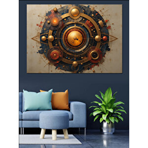 Mekanik Dişli Sanatı Dekoratif Kanvas - Mdf Ahşap Tablo 25x35 cm
