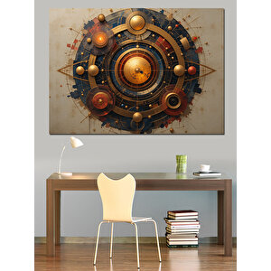 Mekanik Dişli Sanatı Dekoratif Kanvas - Mdf Ahşap Tablo