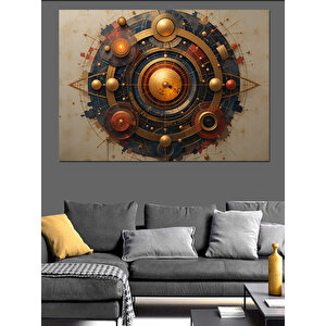 Mekanik Dişli Sanatı Dekoratif Kanvas - Mdf Ahşap Tablo