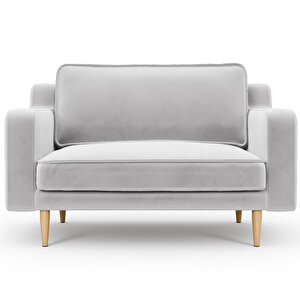 Klem Slim Loveseat Ahşap Ayak - Kadife Gri