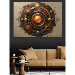 Mekanik Dişli Sanatı Dekoratif Kanvas - Mdf Ahşap Tablo 50x70 cm