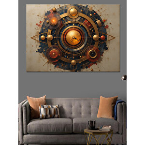 Mekanik Dişli Sanatı Dekoratif Kanvas - Mdf Ahşap Tablo 50x70 cm