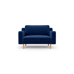 Klem Slim Loveseat Ahşap Ayak - Kadife Gece Mavisi