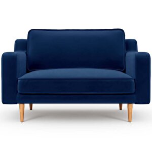 Klem Slim Loveseat Ahşap Ayak - Kadife Gece Mavisi