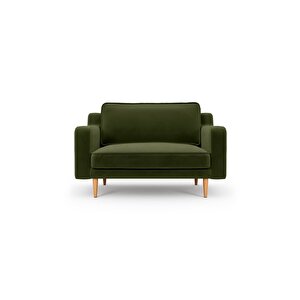 Klem Slim Loveseat Ahşap Ayak - Kadife Haki
