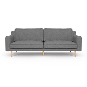 Klem Slim Üçlü Koltuk Large Ahşap Ayak - Keten Beton Gri