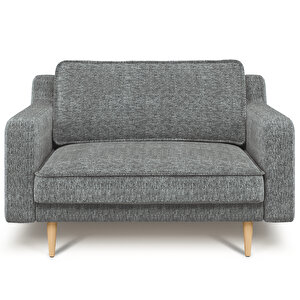 Klem Slim Loveseat Ahşap Ayak - Doğal Doku Galaksi Mavi