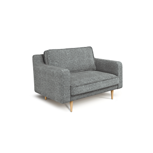 Klem Slim Loveseat Ahşap Ayak - Doğal Doku Galaksi Mavi