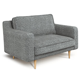Klem Slim Loveseat Ahşap Ayak - Doğal Doku Galaksi Mavi
