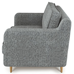 Klem Slim Loveseat Ahşap Ayak - Doğal Doku Galaksi Mavi