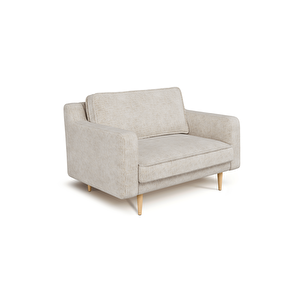 Klem Slim Loveseat Ahşap Ayak - Doğal Doku Fildişi