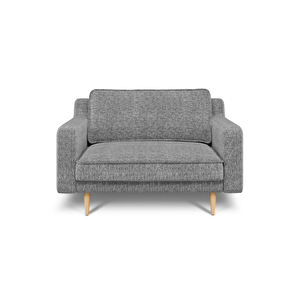 Klem Slim Loveseat Ahşap Ayak - Doğal Doku Füme