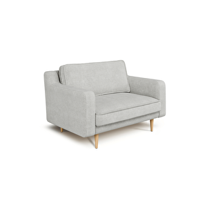 Klem Slim Loveseat Ahşap Ayak - Doğal Doku Mermer Gri