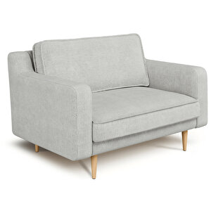 Klem Slim Loveseat Ahşap Ayak - Doğal Doku Mermer Gri