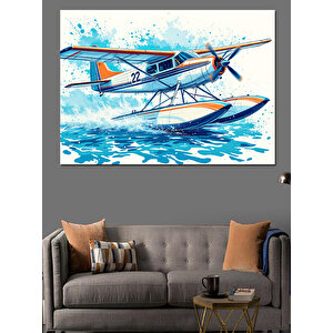 Deniz Uçağı Macerası Dekoratif Kanvas - Mdf Ahşap Tablo 100x140 cm