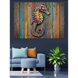 Ahşap Üzeri Denizatı Dekoratif Kanvas - Mdf Ahşap Tablo