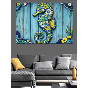 Tahtalı Denizatı Dekoru Dekoratif Kanvas - Mdf Ahşap Tablo