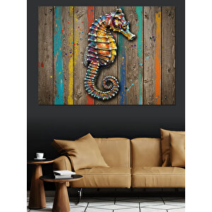 Ahşap Üzeri Denizatı Dekoratif Kanvas - Mdf Ahşap Tablo