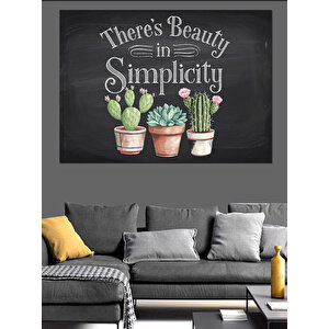 Minimalist Kaktüs Çizimi Dekoratif Kanvas - Mdf Ahşap Tablo 25x35 cm