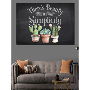 Minimalist Kaktüs Çizimi Dekoratif Kanvas - Mdf Ahşap Tablo
