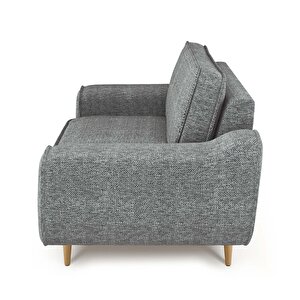 Klem Loveseat Ahşap Ayak - Doğal Doku Galaksi Mavi