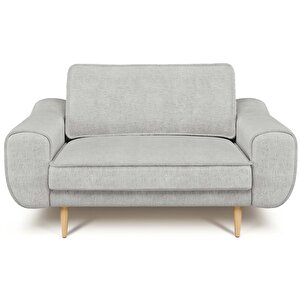 Klem Loveseat Ahşap Ayak - Doğal Doku Mermer Gri