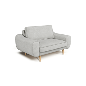 Klem Loveseat Ahşap Ayak - Doğal Doku Mermer Gri