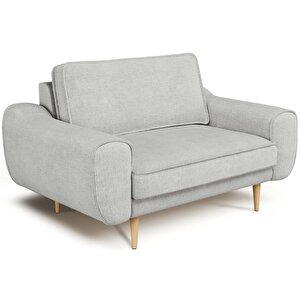 Klem Loveseat Ahşap Ayak - Doğal Doku Mermer Gri