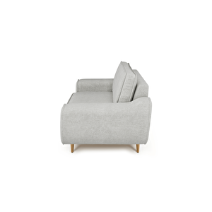 Klem Loveseat Ahşap Ayak - Doğal Doku Mermer Gri