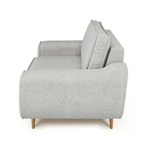 Klem Loveseat Ahşap Ayak - Doğal Doku Mermer Gri