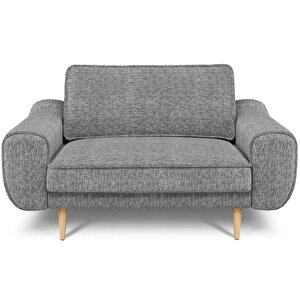 Klem Loveseat Ahşap Ayak - Doğal Doku Füme