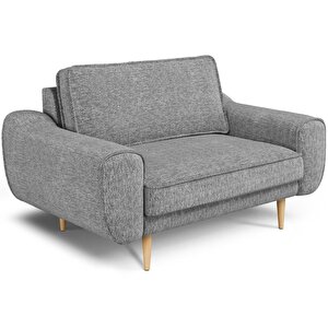 Klem Loveseat Ahşap Ayak - Doğal Doku Füme