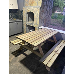 Ahşap 6 Kişilik Piknik Masası