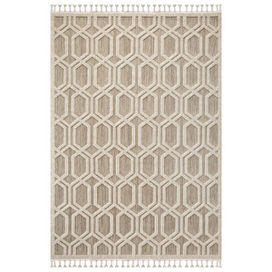 Fez 3000 Bej İskandinav Serisi Salon Oturma Yatak Odası Halısı 160x230 cm