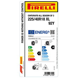 225/40r18 92y Xl Cinturato All Season Sf3 Oto 4 Mevsim Lastiği (üretim: 2025)