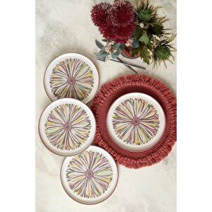 Keramika Serene Flower Nordıc Pasta Tabağı 22 Cm 4 Adet 22983