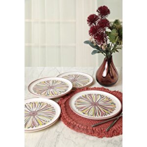 Keramika Serene Flower Nordıc Pasta Tabağı 22 Cm 4 Adet 22983
