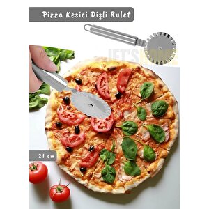 Pizza Kesici Paslanmaz Börek Kesici Çelik Pizza Bıçağı Tatlı Kesici Dişli Rulet Orta Boy Çap 5,3 Cm