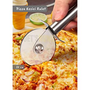 Pizza Kesici Paslanmaz Börek Kesici Çelik Pizza Tatlı Kesici Bıçağı Orta Çap 6,5 Cm