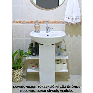 Lavabo Alti Dolap, Banyo Dolabi, Banyo Düzenleyi̇ci̇ Raflar, Beyaz