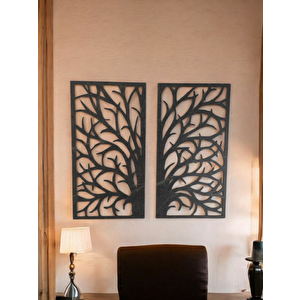Lazer Kesim Mdf Dekor - İkili Çerçeve Dallar