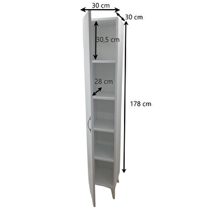 Çok Amaçlı Dolap- 5 Raflı (178 X 30 X 30 )