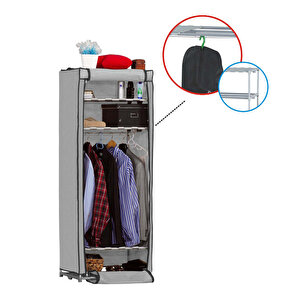 Flash-portatif Bez Dolap-çelik Profilli-plastik Raflı-gri