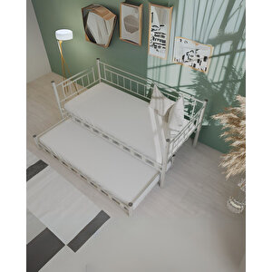 Dai̇lybed Yavrulu Metal Karyola Sedi̇r 90 X 190 Cm - Beyaz