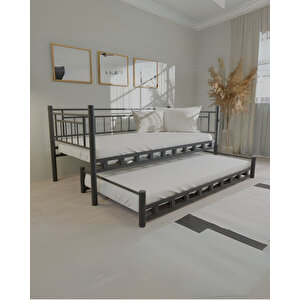 Dai̇lybed Yavrulu Metal Karyola Sedi̇r 90 X 200 Cm - Si̇yah