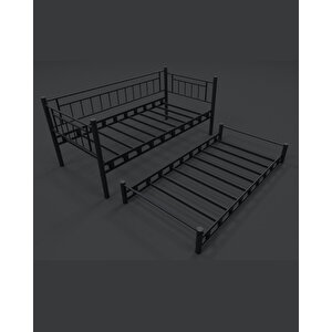 Dai̇lybed Yavrulu Metal Karyola Sedi̇r 90 X 200 Cm - Si̇yah