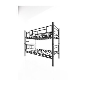 Tokyo Yavrulu Genç Çocuk Yatak Odasi Metal Ranza Ve Karyola 90 X 200 Cm - Si̇yah