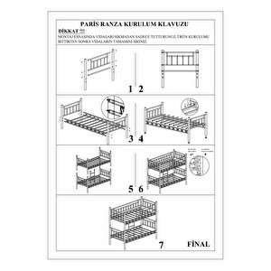 Tokyo Yavrulu Genç Çocuk Yatak Odasi Metal Ranza Ve Karyola 90 X 190 Cm - Si̇yah