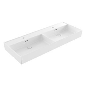 Milano Tezgah Üstü Çift Gözlü Lavabo 120 Cm Beyaz 1393-001-0132