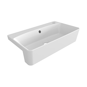 Milano Yarım Tezgah 56x41 Cm Soldan Batarya Delikli Beyaz 1527-001-0199